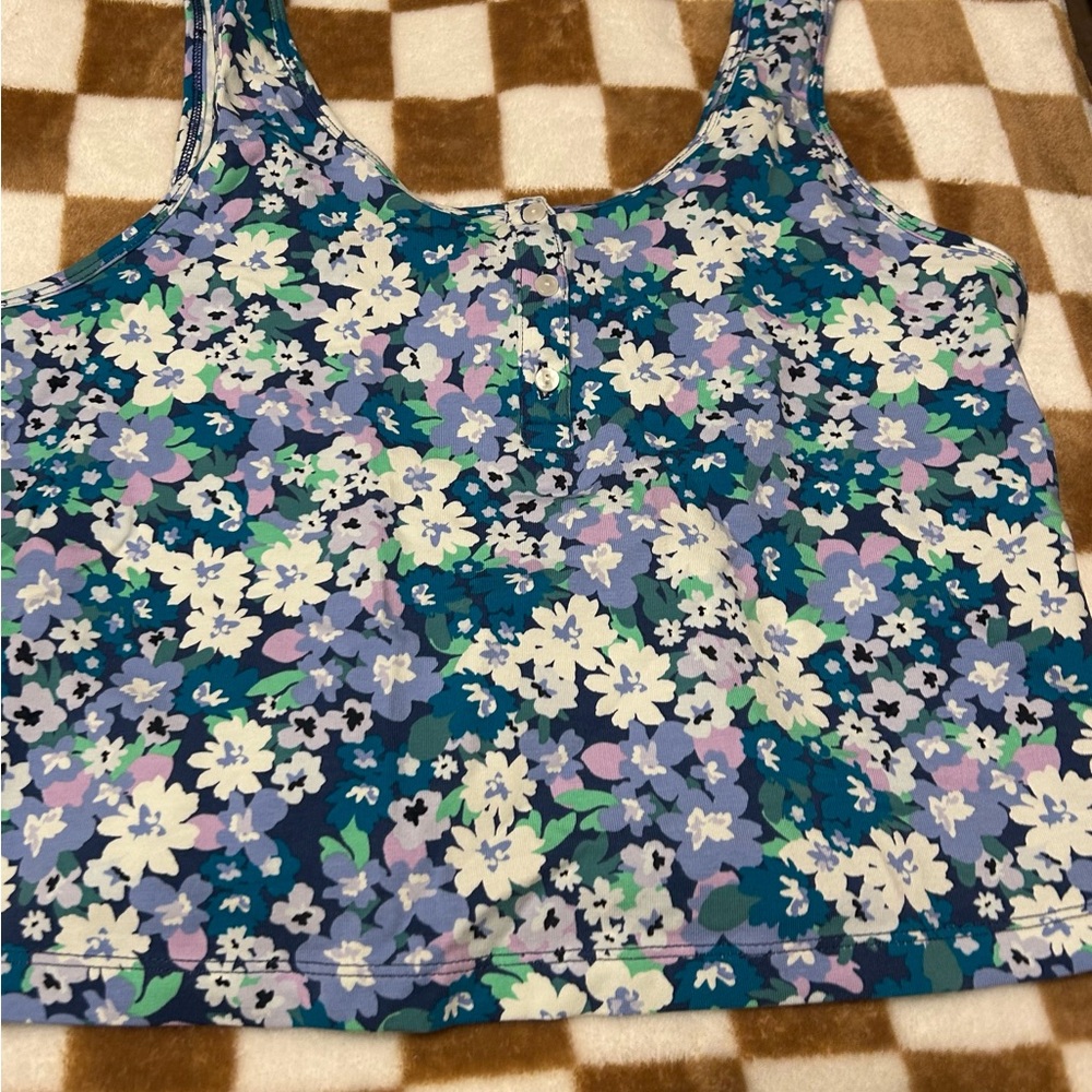 Old navy Floral Blue and Green Women's pajama top